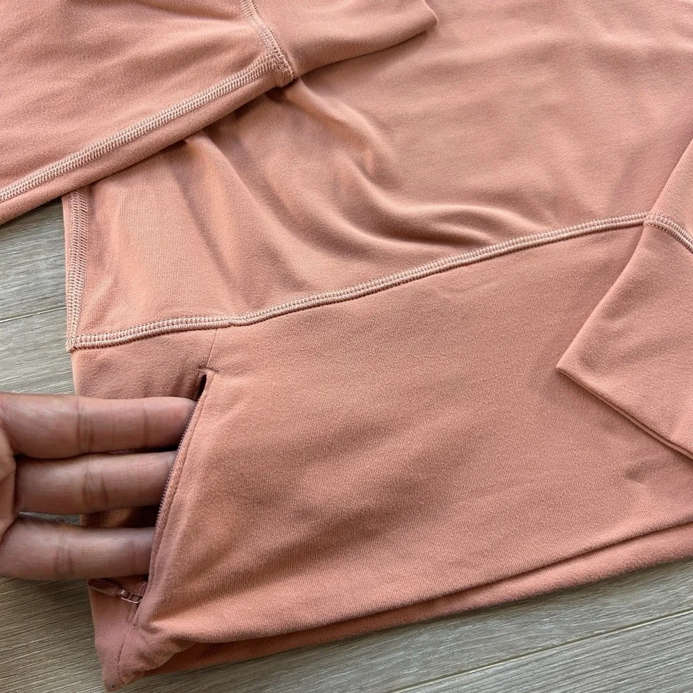 Lululemon Size 4 Coral Ready To Rulu Pullover  With Funnel Neck Thumbhole Pocket